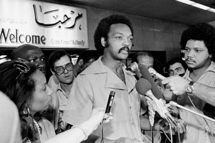 Jesse Jackson lors d'une conférence de presse