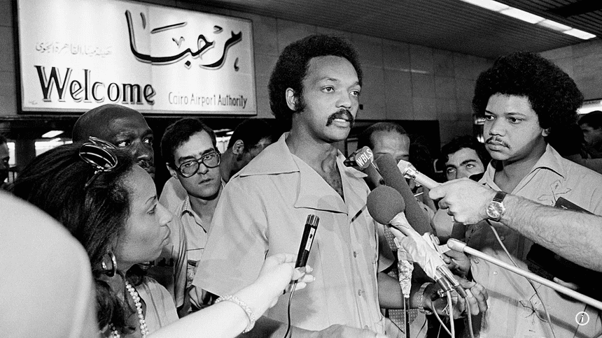 Jesse Jackson lors d'une conférence de presse
