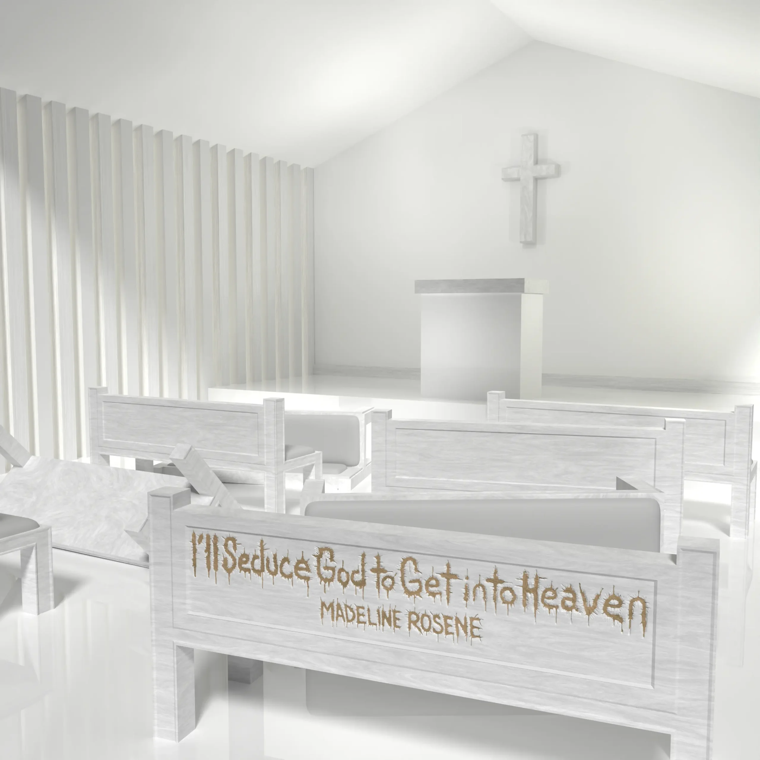 Madeline Rosene, chanteuse indie pop de Los Angeles, pour la sortie de son single I’ll Seduce God to Get Into Heaven